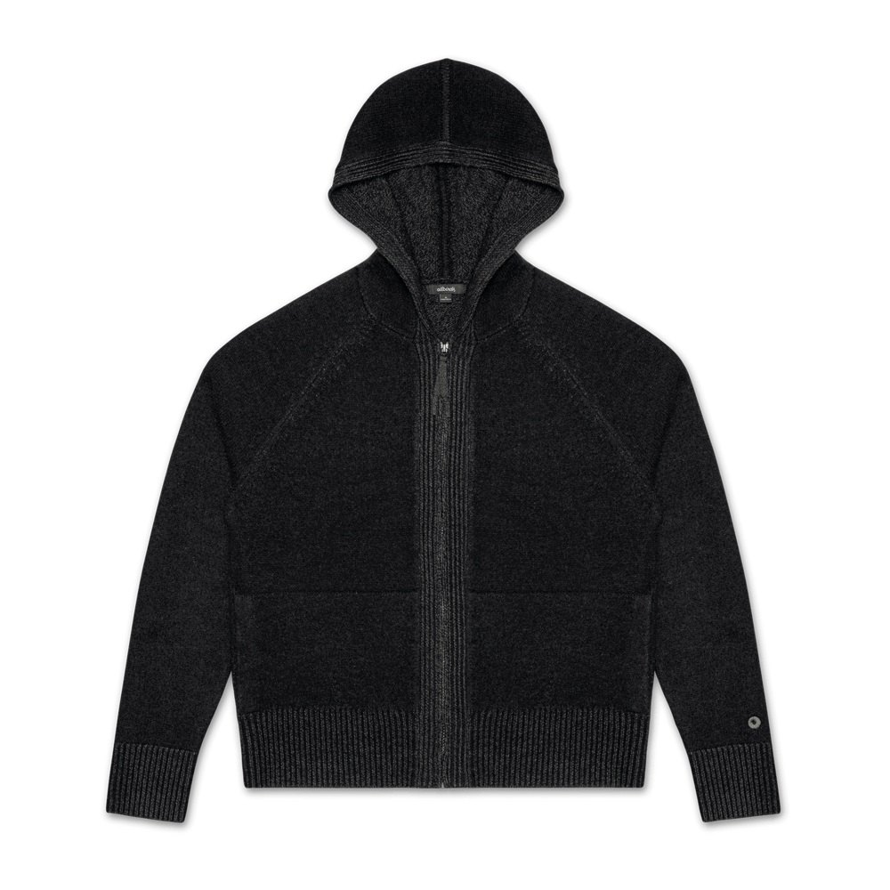 Allbirds Men\'s Jackets Black - Wool Hoodie - 40382OTLQ